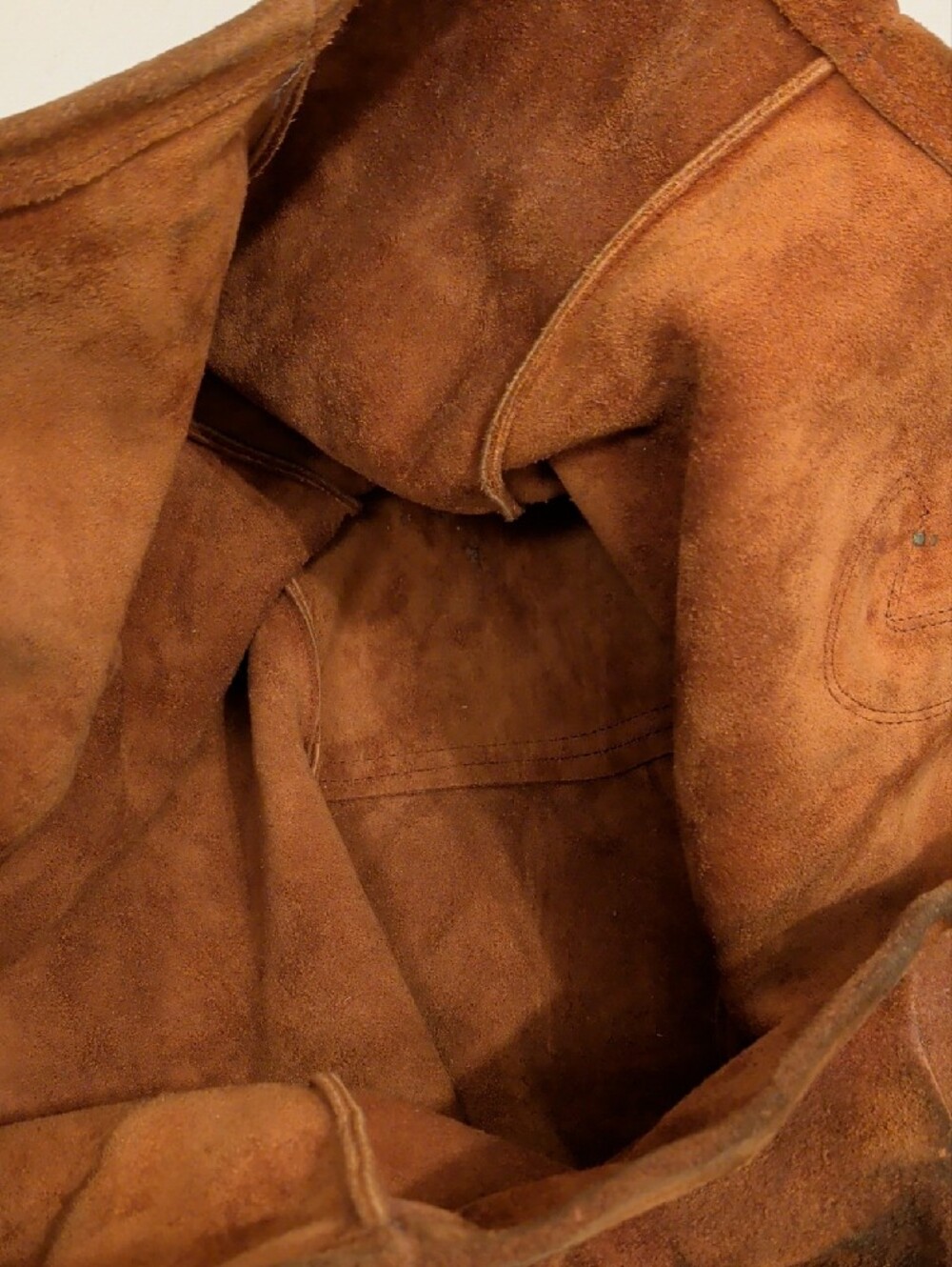 Vintage L.L. Bean Large Rust Brown Suede Leather Duffel Tote - Picture 10 of 14